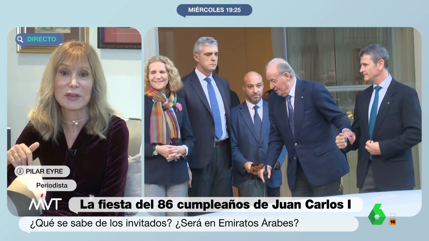 La periodista Pilar Eyre, en Más Vale Tarde. MVT Pilar Eyre revela que "la amiga entrañable" del rey emérito estará en su fiesta de cumpleaños