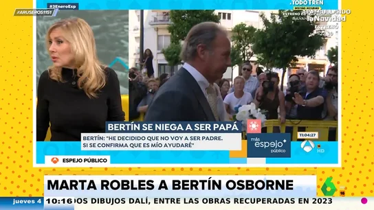 "Os hacéis un nudo en el pito": Marta Robles estalla contra Bertín Osborne por sus declaraciones sobre su paternidad no deseada "Os hacéis un nudo en el pito": Marta Robles estalla contra Bertín Osborne por sus declaraciones sobre su paternidad no deseada