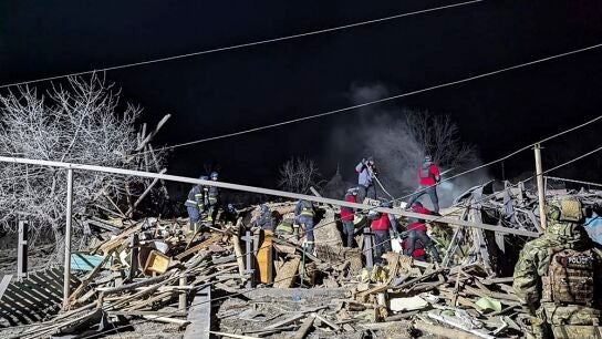 Imagen de los destrozos tras un bombardeo ruso en Donetsk
