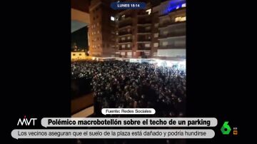 Alerta por un macrobotellón en Sevilla sobre el techo de un parking: los vecinos aseguran que podría haberse hundido