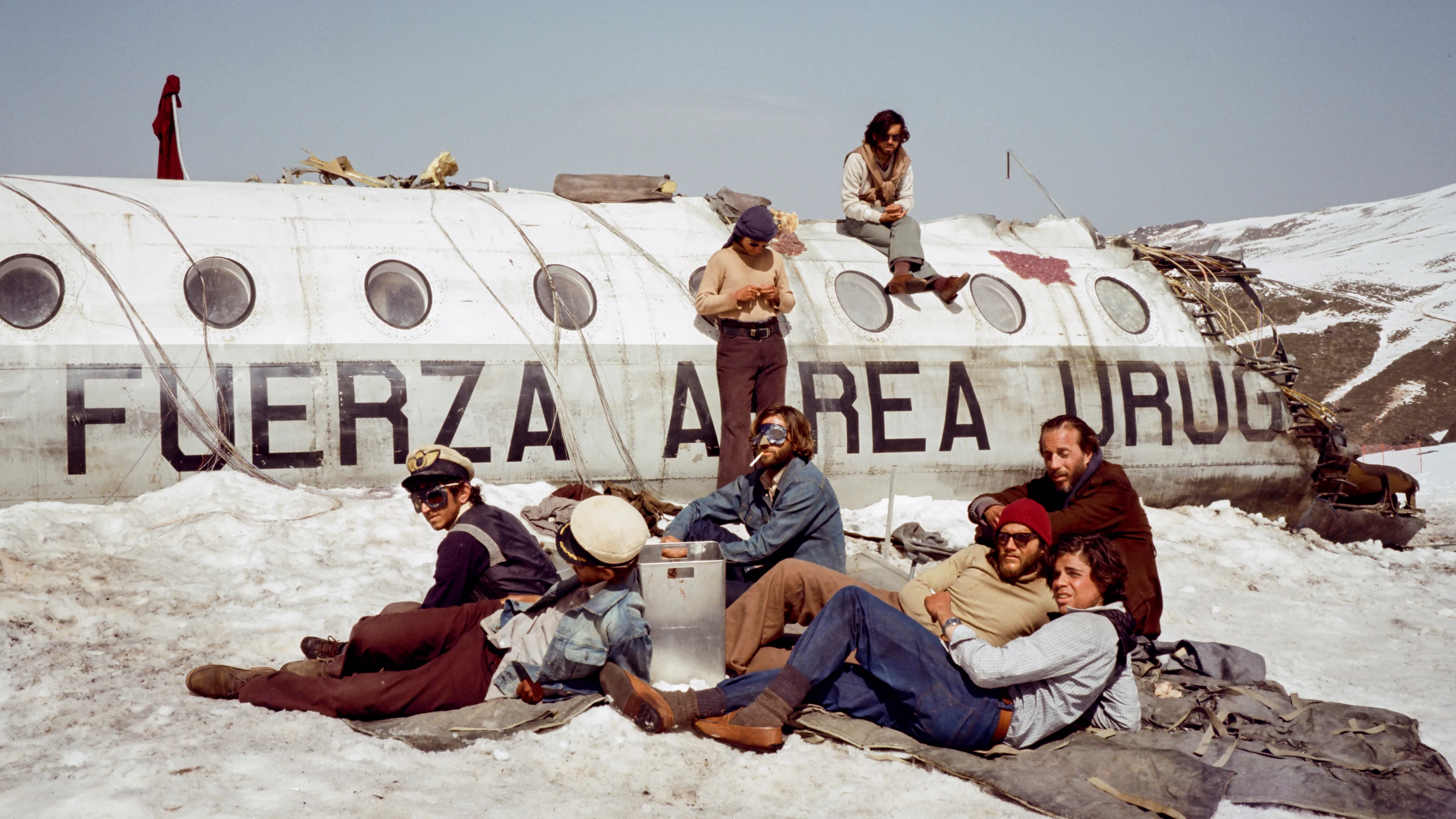 Imagen recreada de una fotograf&iacute;a real para La sociedad de la nieve