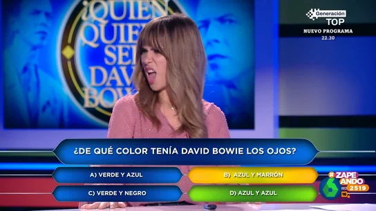 "¡Qué dices!": la reacción de María Gómez al desvelarse de qué color eran realmente lo ojos de David Bowie "¡Qué dices!": la reacción de María Gómez al desvelarse de qué color eran realmente lo ojos de David Bowie