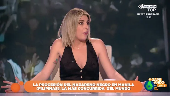 La sorprendente confesión de Valeria Ros sobre los filipinos y la Preysler "¿Ya es Semana Santa en Filipinas? Van muy adelantados", comenta Miki Nadal tras ver la multitudinaria procesión del Nazareno Negro de Manila. "Igual van retrasados", responde Valeria Ros en este vídeo, metiéndose en un divertido 'jardín'.