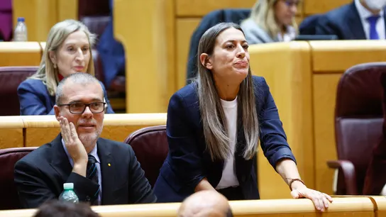 Los diputados de Junts per Catalunya, Míriam Nogueras (d) y Josep María Cruset (i). Los diputados de Junts per Catalunya, Míriam Nogueras (d) y Josep María Cruset (i).