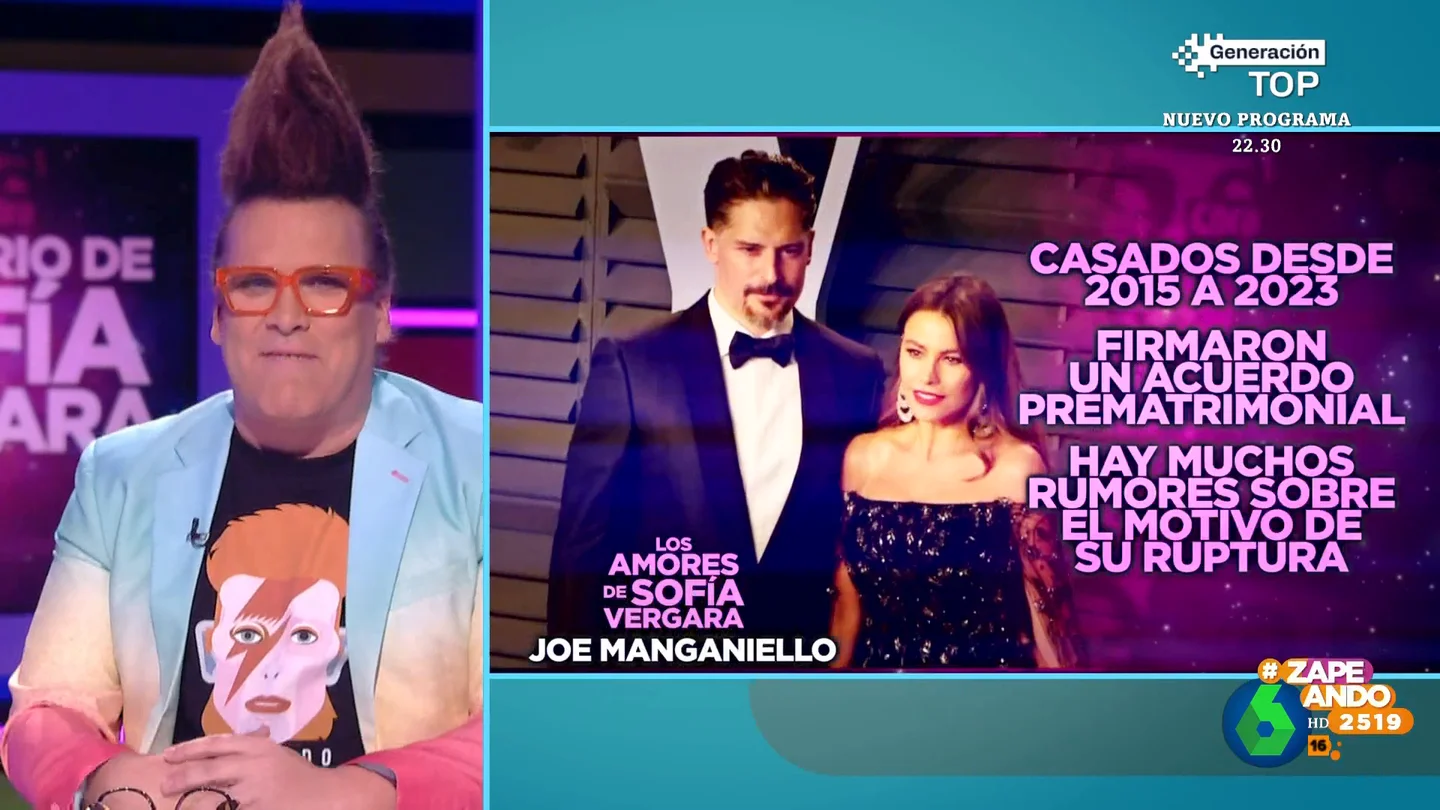 Torito hace un repaso del 'historial amoroso' de Sofía Vergara En este vídeo de Zapeando, Torito analiza las variopintas relaciones de Sofía Vergara, en el que encontramos estrellas como Tom Cruise, y donde desvela sorpresas como el motivo de treinta años de enemistad entre Luis Miguel y Cristian Castro.