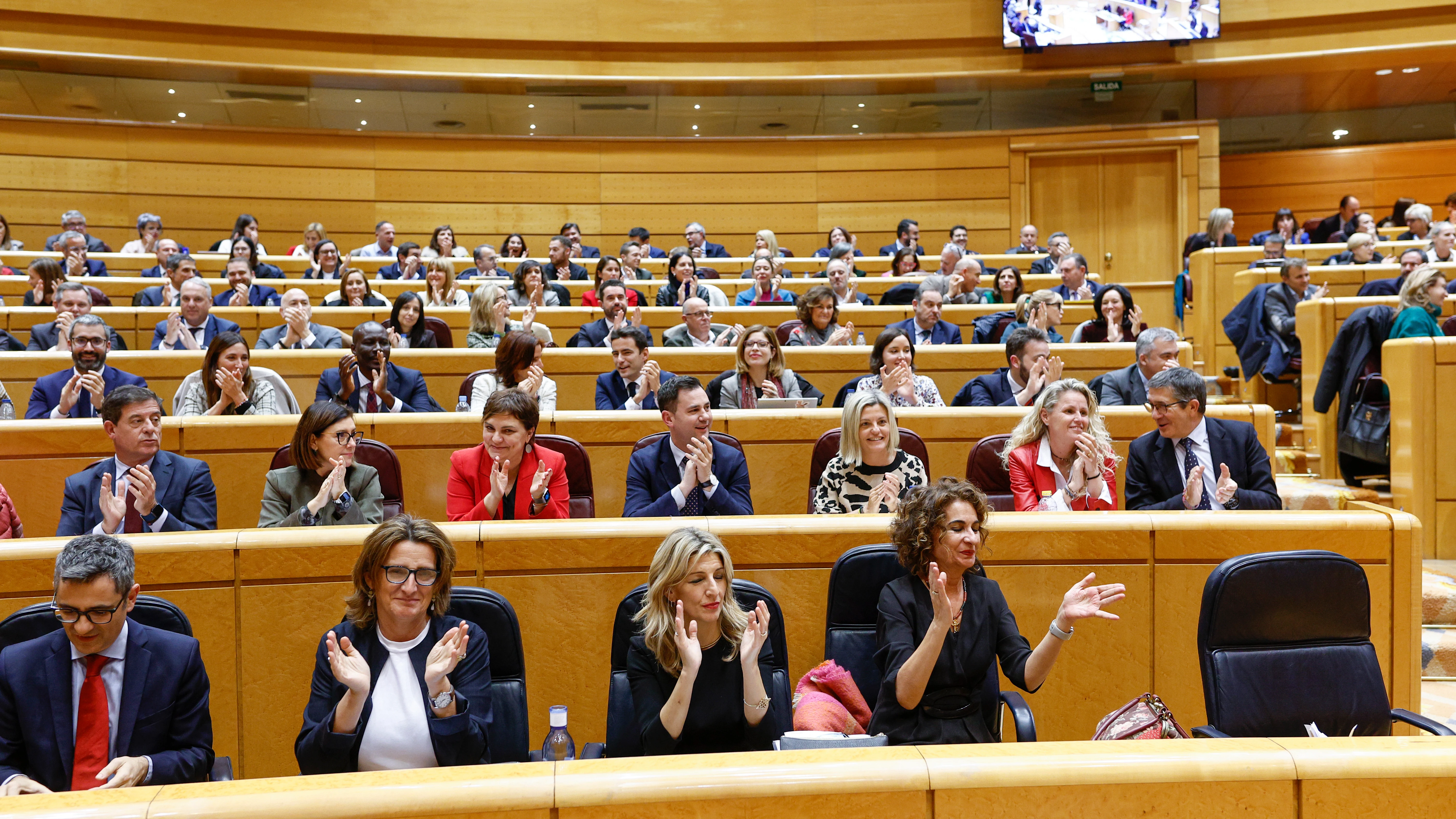 Imagen del pleno del Congreso, reunido excepcionalmente en el Senado este miércoles