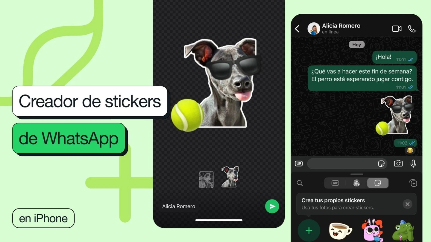 Interfaz de Meta con la nueva característica de creación de 'stickers' sin salir de la app en iOS. Interfaz de Meta con la nueva característica de creación de 'stickers' sin salir de la app en iOS.
