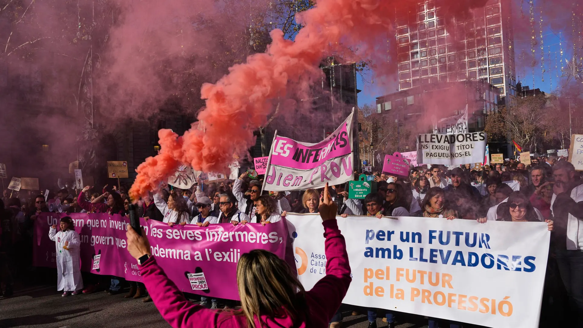 Manifiestación de profesionales de enfermería en Barcelona 