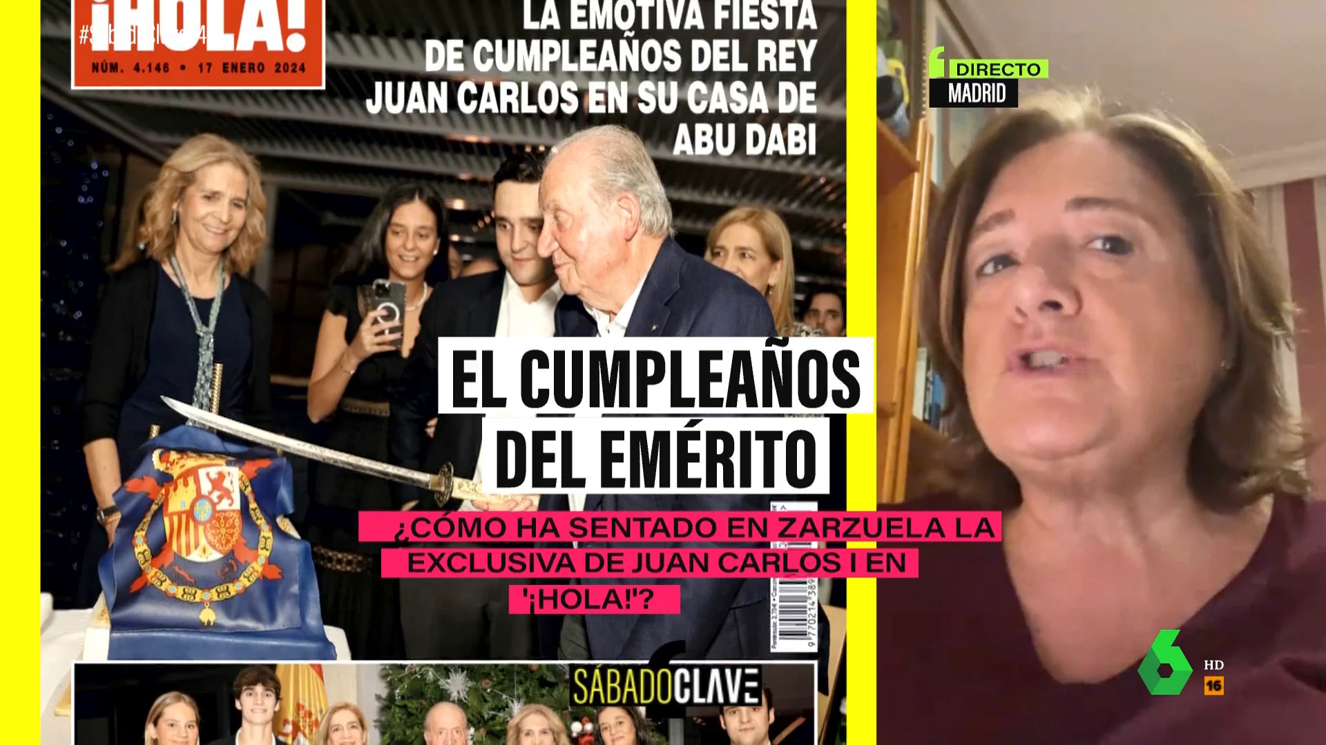 La periodista Mábel Galaz cuenta cómo ha sentado en Zarzuela el cumpleaños de Juan Carlos