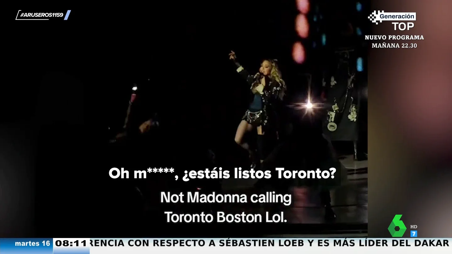 "Oh mierda": el lapsus viral de Madonna al saludar al grito de "Hola, Boston" en Toronto "Oh mierda": el lapsus viral de Madonna al saludar al grito de "Hola, Boston" en Toronto