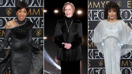 Marla Gibbs, Carol Burnett y Joan Collins, tres estrellas y leyendas de la televisi&oacute;n en los Emmy 2023.
