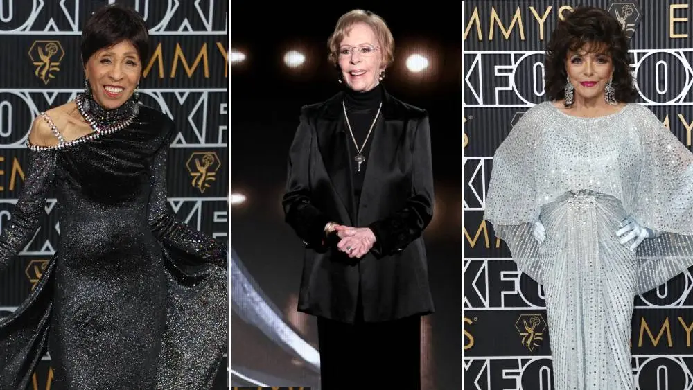 Marla Gibbs, Carol Burnett y Joan Collins, tres estrellas y leyendas de la televisión en los Emmy 2023.