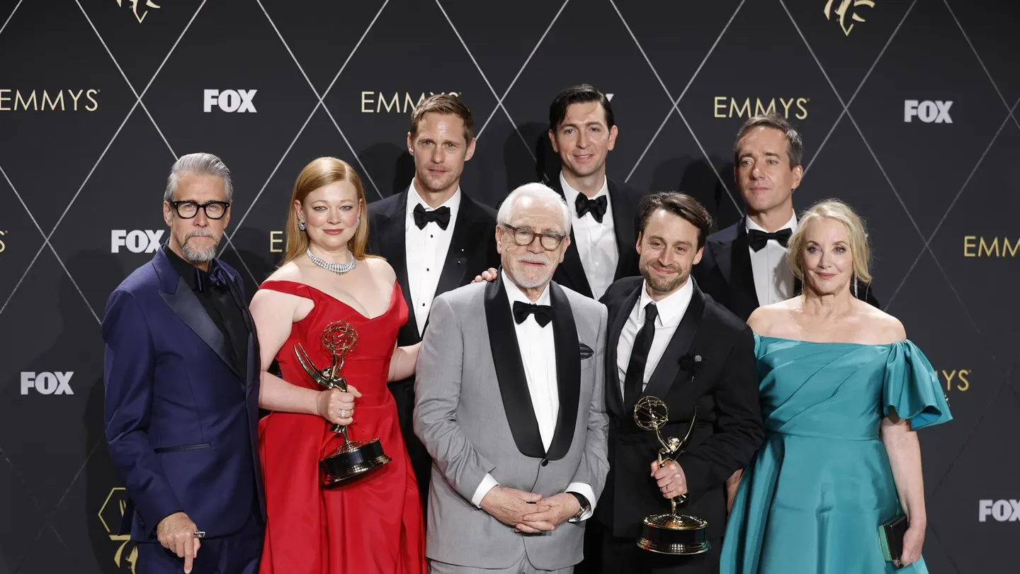 Parte del reparto de 'Succession', que se ha llevado cuatro de las 27 nominaciones que tenía. Parte del reparto de 'Succession', que se ha llevado cuatro de las 27 nominaciones que tenía.