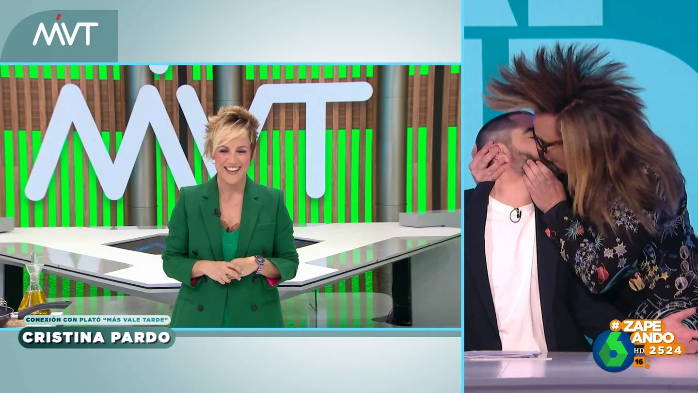 Torito interrumpe la conexión en directo con Cristina Pardo y le dedica su beso a Dani Mateo: "Va por ti" Torito interrumpe la conexión en directo con Cristina Pardo y le dedica su beso a Dani Mateo: "Va por ti"