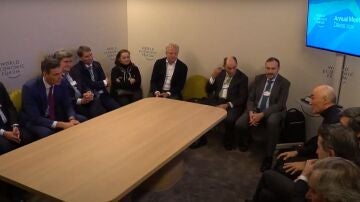 El encuentro de Pedro Sánchez con los empresarios del Ibex 35 en el Foro de Davos