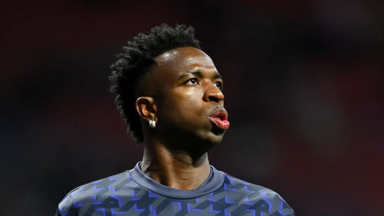 Vinicius Júnior en la previa del Atlético - Real Madrid de Copa del Rey Vinicius Júnior en la previa del Atlético - Real Madrid de Copa del Rey