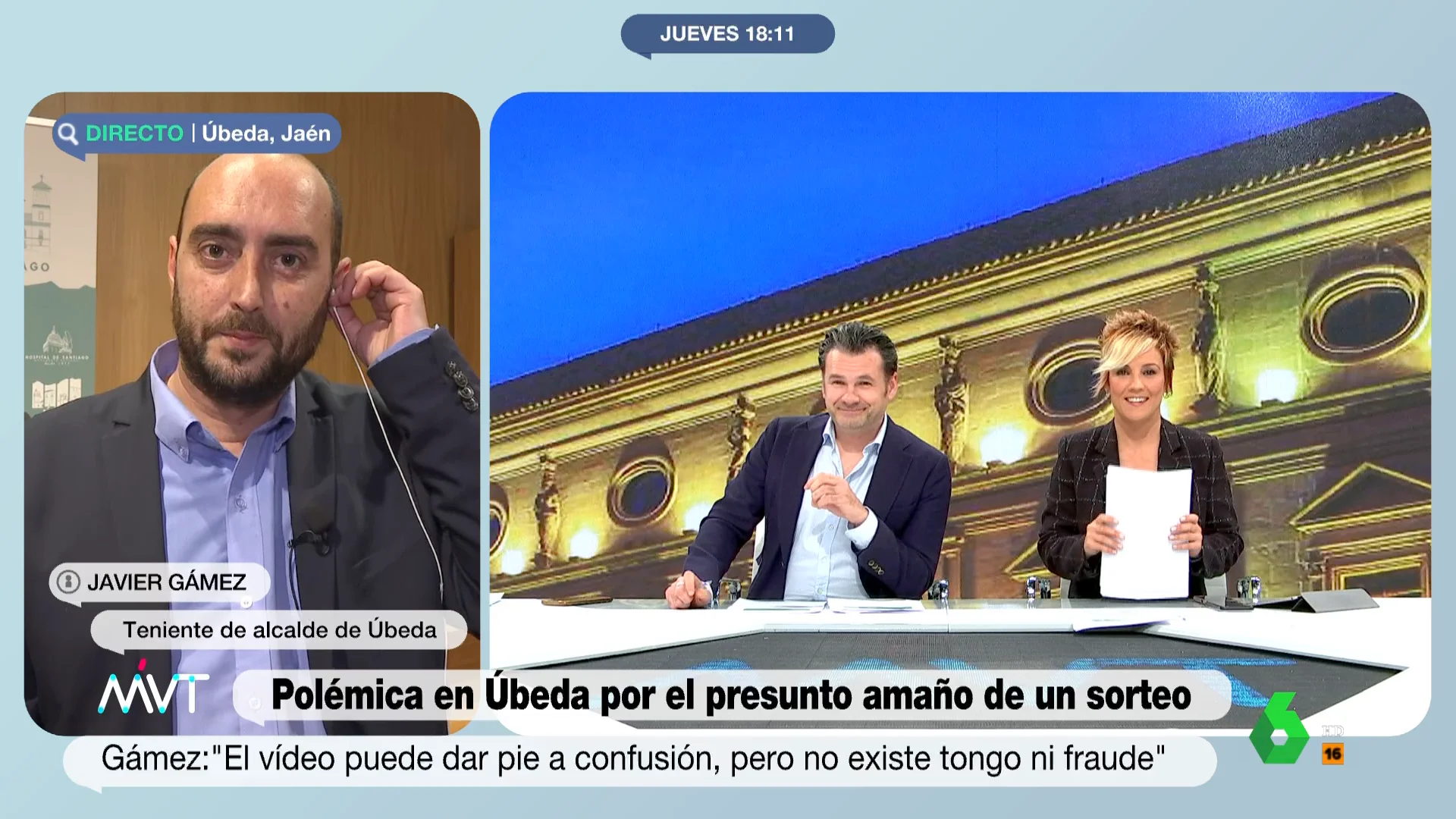 Más Vale Tarde entrevista a Javier Gámez, teniente de alcalde de Úbeda, tras la polémica por el supuesto amaño de un sorteo. Afirma que "no es tanta coincidencia" que la ganadora repita dos años seguidos. La respuesta de Iñaki López, en este vídeo.