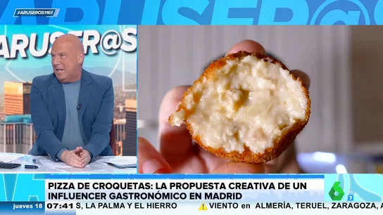 Pizza de croquetas, la nueva creación culinaria que entusiasma a Alfonso Arús y que puede encontrarse en Madrid Pizza de croquetas, la nueva creación culinaria que entusiasma a Alfonso Arús y que puede encontrarse en Madrid