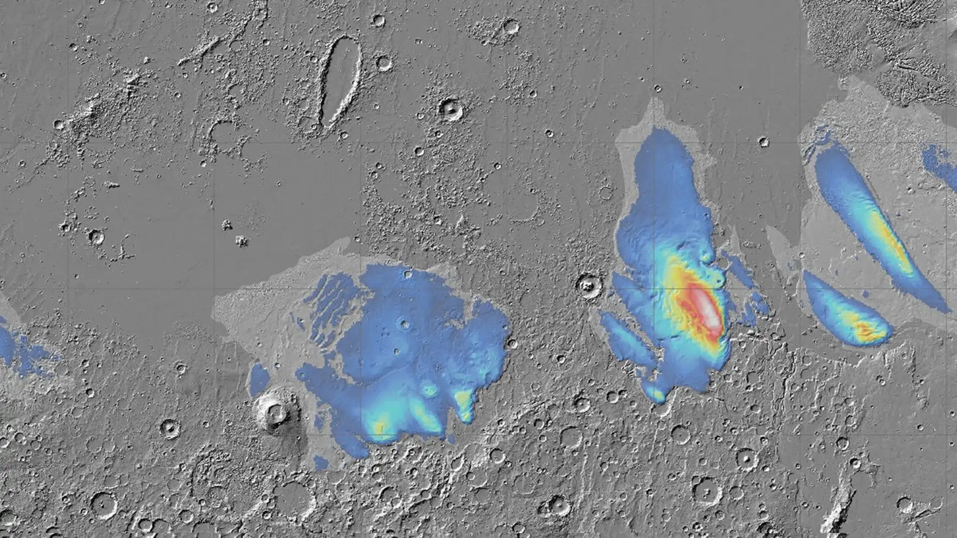 La sonda Mars Express localiza grandes depósitos de hielo en el ecuador de Marte