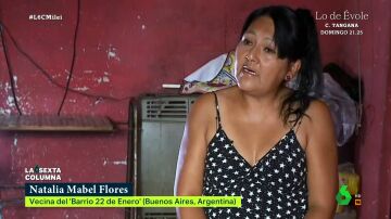 Natalia Mabel Flores, vecina del 'barrio 22 de enero', una de las "villas miseria" de Argentina. 