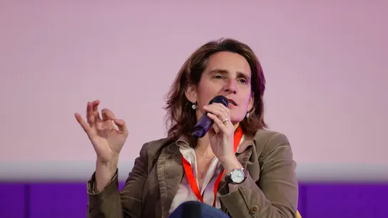 La vicepresidenta tercera del Gobierno, Teresa Ribera, interviene durante la Convención Política del PSOE en A Coruña. La vicepresidenta tercera del Gobierno, Teresa Ribera, interviene durante la Convención Política del PSOE en A Coruña.