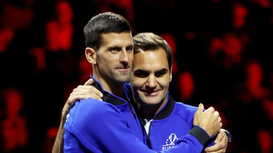 Novak Djokovic, con Roger Federer Novak Djokovic, con Roger Federer