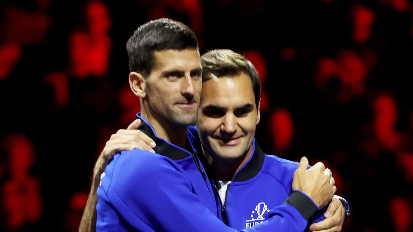 Novak Djokovic, con Roger Federer Novak Djokovic, con Roger Federer