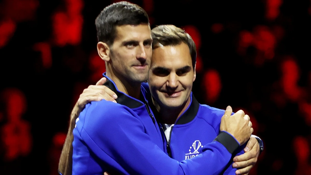 Novak Djokovic, con Roger Federer