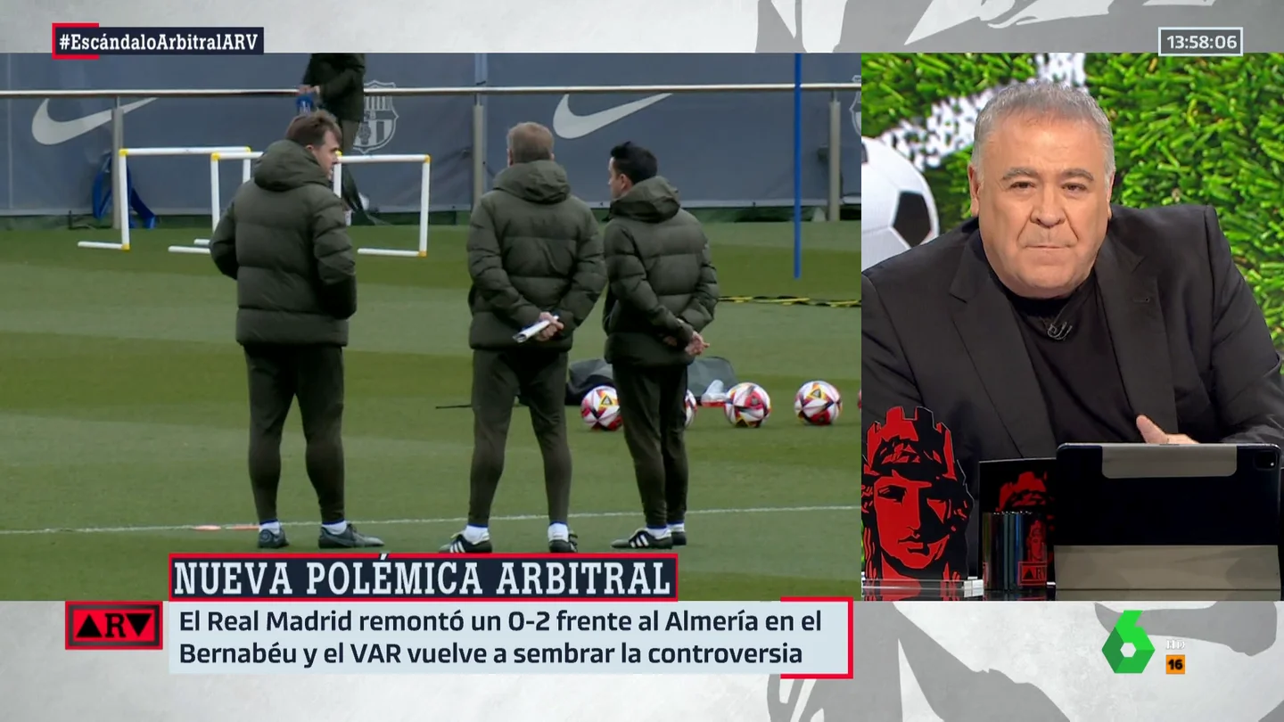 Ferreras, tras las declaraciones de Xavi Hernández sobre la última polémica arbitral: "Da la sensación de que echa de menos a Negreira" Ferreras, tras las declaraciones de Xavi Hernández sobre la última polémica arbitral: "Da la sensación de que echa de menos a Negreira"
