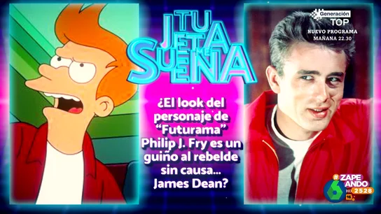 ¿Se inspiraron en el look de James Dean para crear a Fry, el protagonista de 'Futurama'? Descúbrelo en 'Tu jeta me suena' ¿Se inspiraron en el look de James Dean para crear a Fry, el protagonista de 'Futurama'? Descúbrelo en 'Tu jeta me suena'