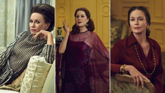 Naomi Watts como 'Babe Paley', Molly Ringwald como Joanne Carson y Diane Lane como Slim Keith en 'Feud: Capote vs. the Swans'.