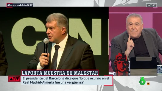 Ferreras, sobre la preocupación de Laporta por el VAR: "Suena a broma. Él es uno de los que pagó a Negreira" Ferreras, sobre la preocupación de Laporta por el VAR: "Suena a broma. Él es uno de los que pagó a Negreira"