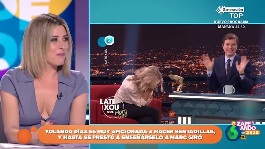 Valeria Ros, sobre el dominio de Yolanda Díaz de las sentadillas: "Empezó a practicarlas para esquivar los dardos de Pablo Iglesias" Valeria Ros, sobre el dominio de Yolanda Díaz de las sentadillas: "Empezó a practicarlas para esquivar los dardos de Pablo Iglesias"