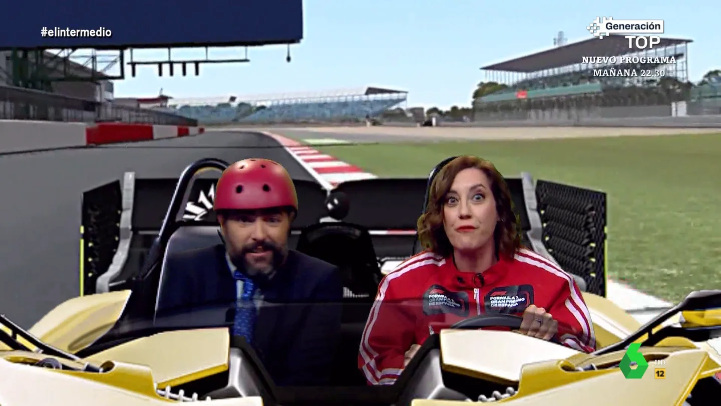 De boxes sustituidos por bares a Esperanza Aguirre al volante del safety car: 'Ayuso' revela los detalles del circuito de F1 De boxes sustituidos por bares a Esperanza Aguirre al volante del safety car: 'Ayuso' revela los detalles del circuito de F1