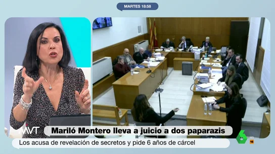 Beatriz de Vicente cuenta por qué es negativo que la Fiscalía no apoye a Mariló Montero en su causa contra dos paparazzis Beatriz de Vicente analiza los aspectos legales del juicio que enfrenta a Mariló Montero y a dos paparazzis por tomar fotos de ella desnuda en un hotel de Bora Bora y asegura que "si hubieran sido difundidas, la indemnización sería del doble".