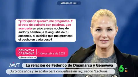 "Te quiero porque sin ti no hay amor", escribía Genoveva Casanova en un post de Instagram que luego borraría y en el que también hablaba de "noches de sudor y hambre" y un "cuchillo que me atraviesa el pecho en cada beso".