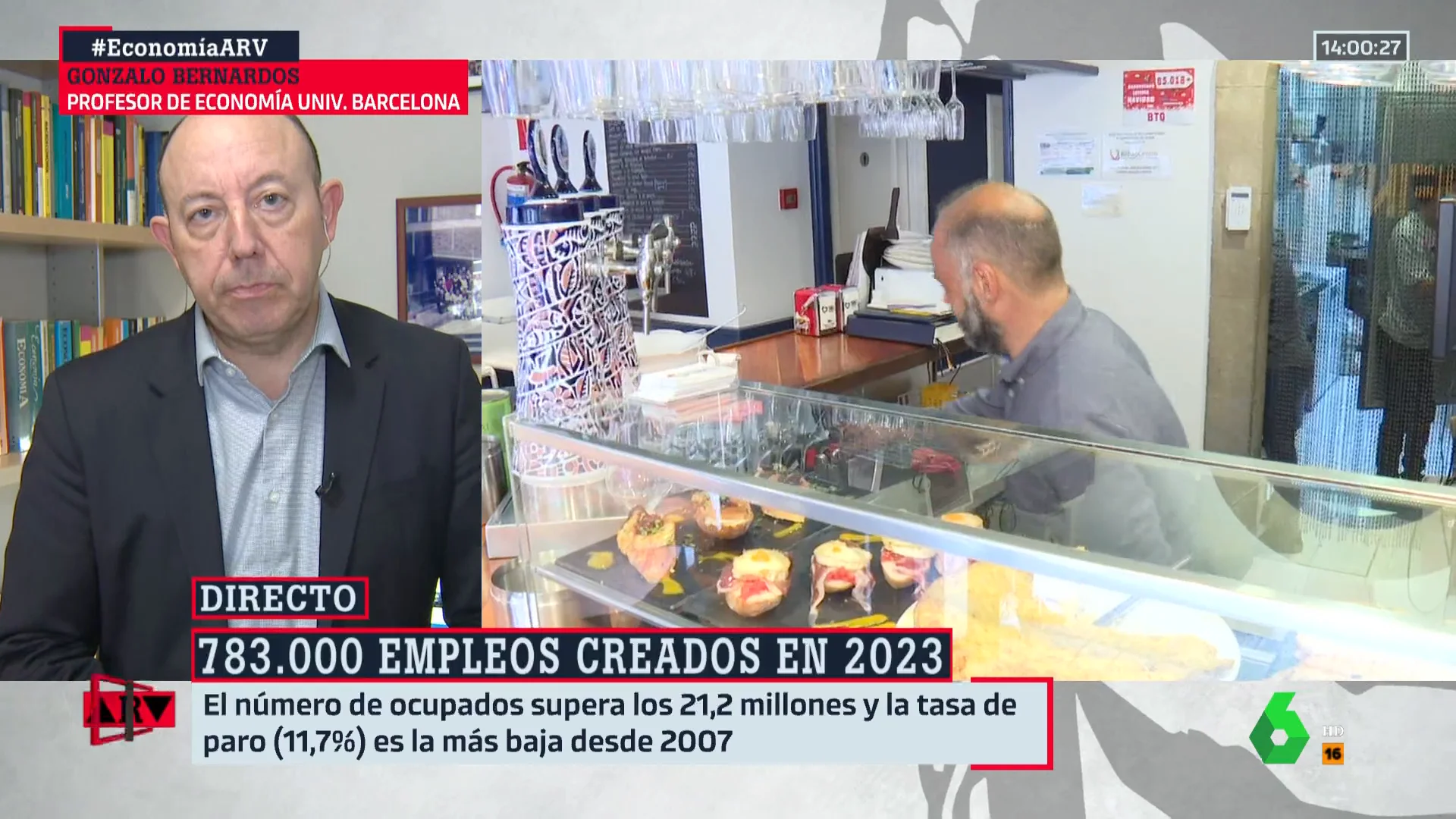 El claro veredicto de Gonzalo Bernardos sobre los datos de empleo de la EPA: "No es buena, es sensacional"