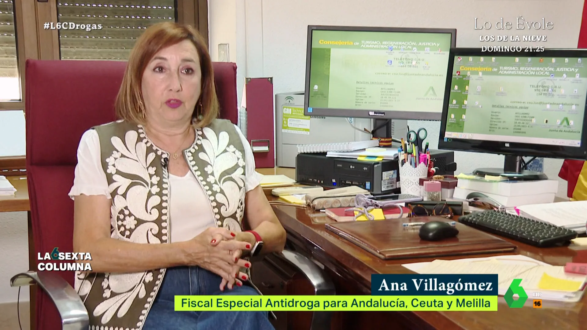 Ana Villagómez, fiscal antidroga de la provincia de Cádiz, afirma en laSexta Columna que ha habido agentes de las fuerzas de seguridad pagados por los narcos "a cambio de que faciliten la entrada o les den información sobre las investigaciones".