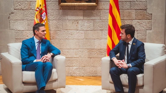 Reunió entre Pere Aragonès i Pedro Sánchez al Palau de la Generalitat Reunió entre Pere Aragonès i Pedro Sánchez al Palau de la Generalitat