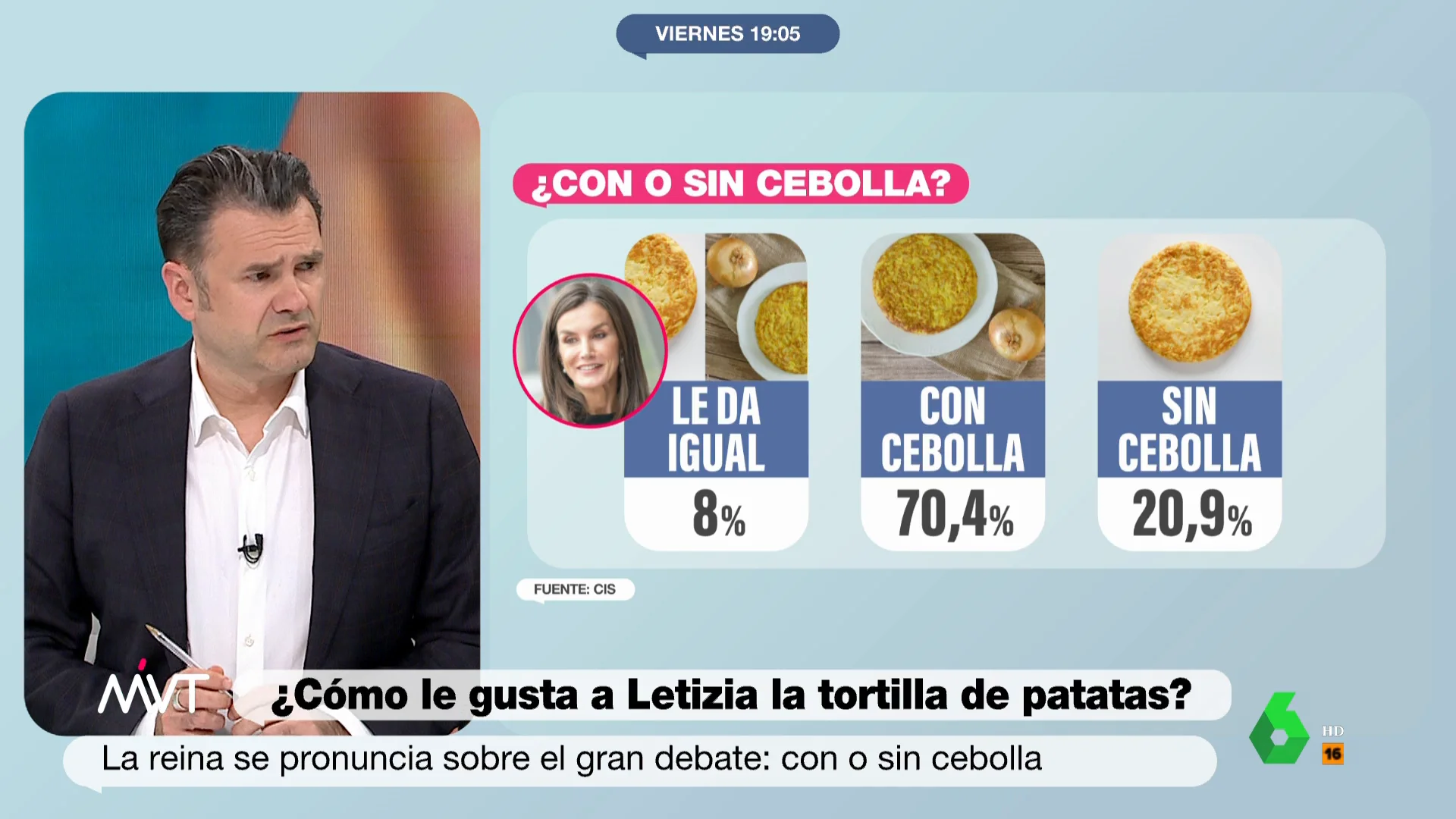 Acalorada discusión en MVT sobre la tortilla con o sin cebolla
