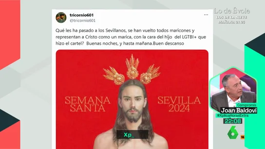 Baldoví, sobre las críticas al cartel sevillano de Semana Santa: "Desde que entró la ultraderecha en las instituciones, están ensuciando el arte" Baldoví, sobre las críticas al cartel sevillano de Semana Santa: "Desde que entró la ultraderecha en las instituciones, están ensuciando el arte"