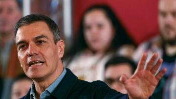 Pedro Sánchez en un acto en Lugo par arropar a su candidato a la Xunta, José Ramón Gómez Besteiro