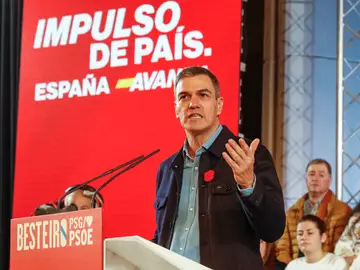 El presidente del Gobierno y líder del PSOE, Pedro Sánchez, durante un acto