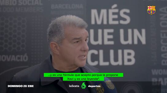 Joan Laporta, tras la decisi&oacute;n de Xavi: "Acepto que siga hasta junio porque es una leyenda"