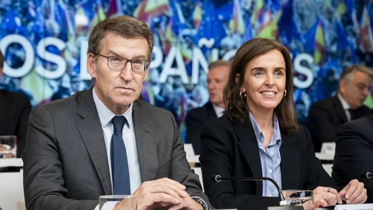 El líder del PP, Alberto Núñez Feijóo, y la vicesecretaria de Organización Territorial del PP, Carmen Fúnez. El líder del PP, Alberto Núñez Feijóo, y la vicesecretaria de Organización Territorial del PP, Carmen Fúnez.