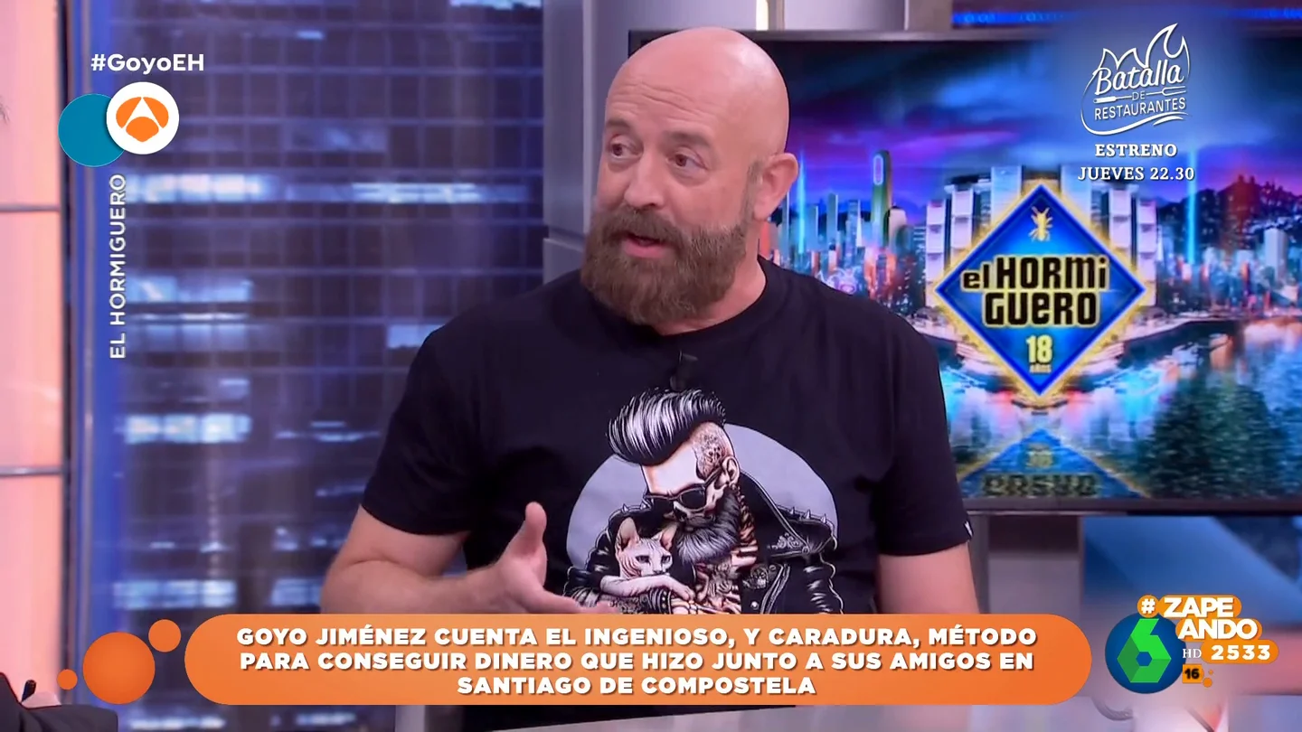 Goyo Jiménez revela el ingenioso método que ideó con sus amigos para conseguir dinero en Santiago de Compostela Goyo Jiménez revela el ingenioso método que ideó con sus amigos para conseguir dinero en Santiago de Compostela