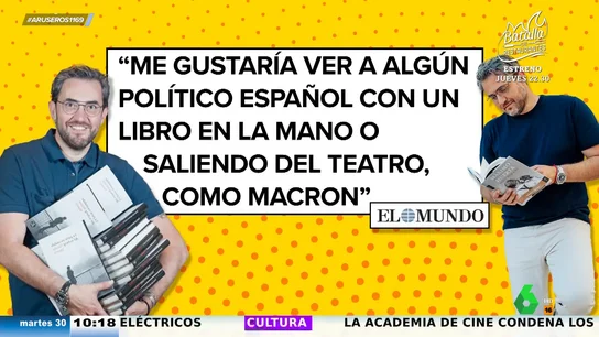El 'dardo' de Máximo Huerta a los políticos: "Me gustaría ver a alguno con un libro en la mano" maximoEl 'dardo' de Máximo Huerta a los políticos: "Me gustaría ver a alguno con un libro en la mano"