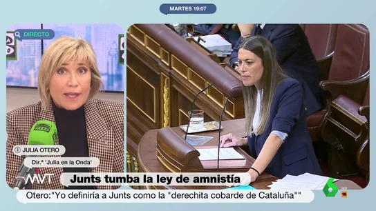 Julia Otero habla en Más Vale Tarde sobre la situación de Junts respecto a la ley de amnistía. Julia Otero habla en Más Vale Tarde sobre la situación de Junts respecto a la ley de amnistía.