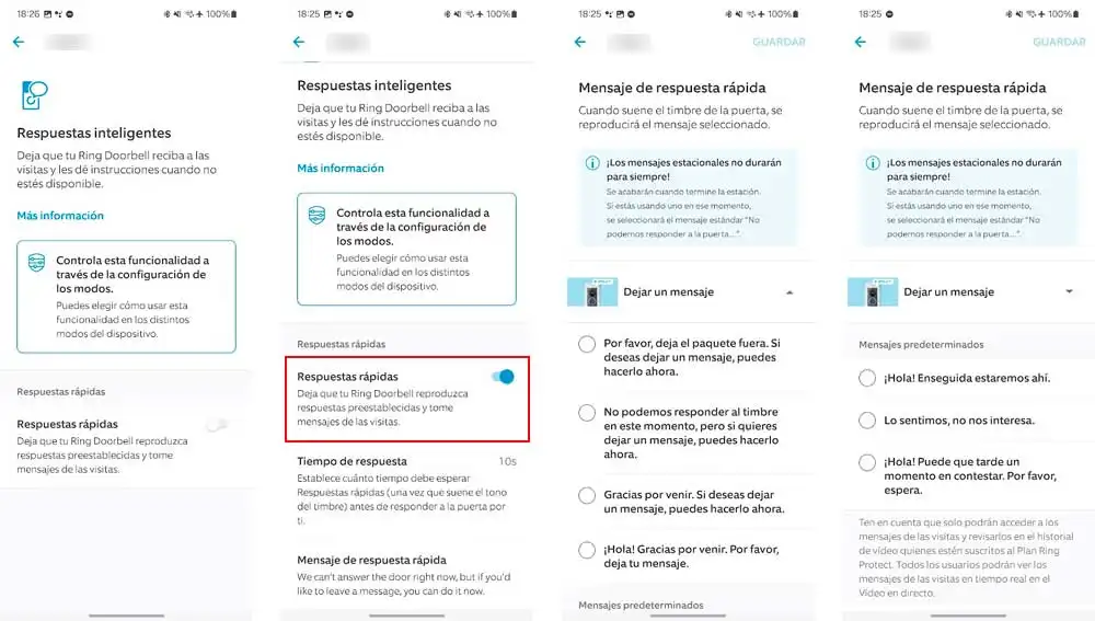 Activando las respuestas inteligentes en el Ring Door Bell Activando las respuestas inteligentes en el Ring Door Bell
