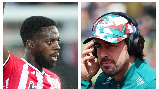 Iñaki Williams y Fernando Alonso Iñaki Williams y Fernando Alonso